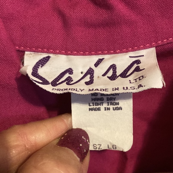 Vintage Sassa Rodeo blouse size L runs small - Picture 6 of 11